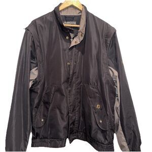 DRYJOYS  FOOTJOY Men Black Full Zip Golf Removal Sleeve Vest  Jacket LARGE